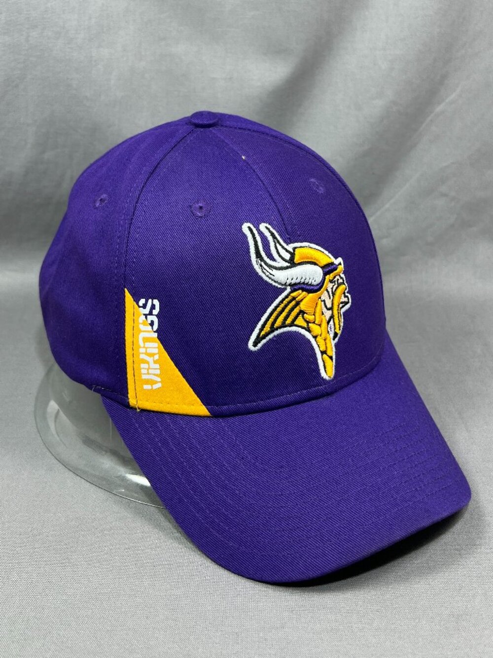 Minnesota Vikings NFL Team Apparel Strapback Hat Purple Gold Adjustable Cap Mens
